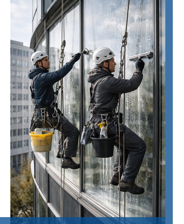 Мойка панорамных окон в Вятских Поляне от 355 р. заказать у ВЫСОТНИК-Втс