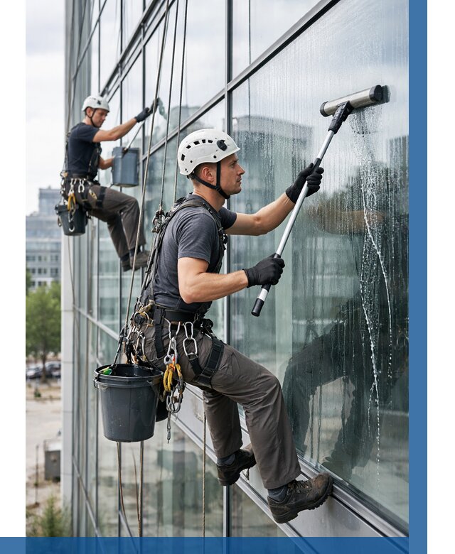 Мойка витражей альпинистами в Вятских Поляне от 711 р. под ключ|ВЫСОТНИК-Втс