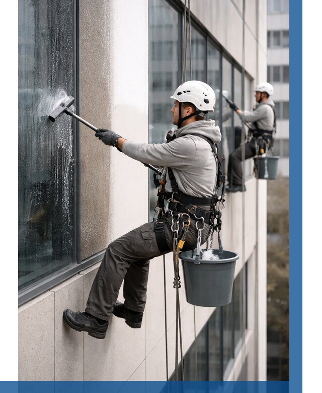 Мойка фасадов зданий в Вятских Поляне под ключ от 355 р. | ВЫСОТНИК-Втс