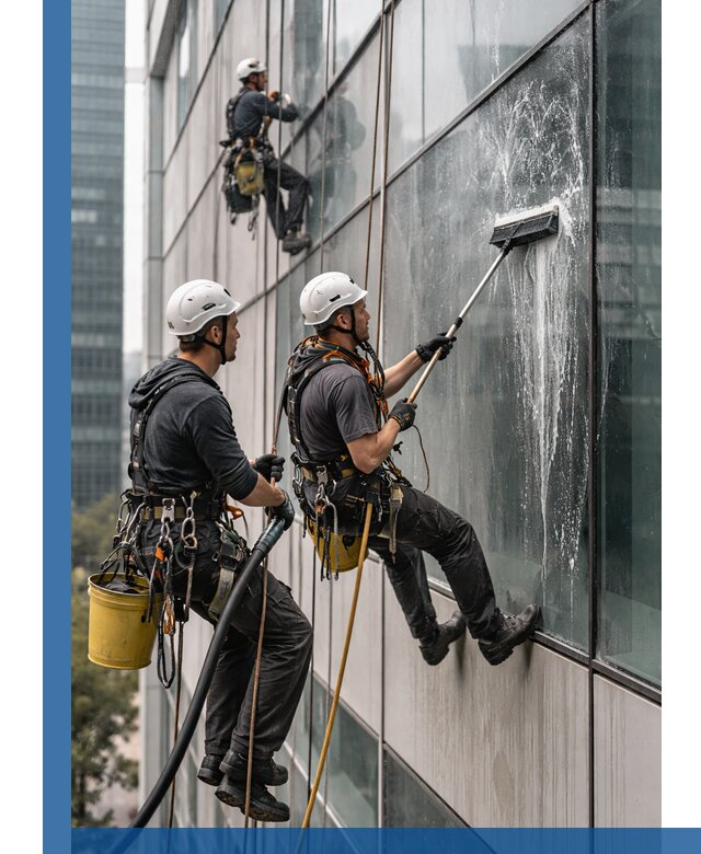 Профессиональная высотная мойка фасадов зданий в Вятских Поляне