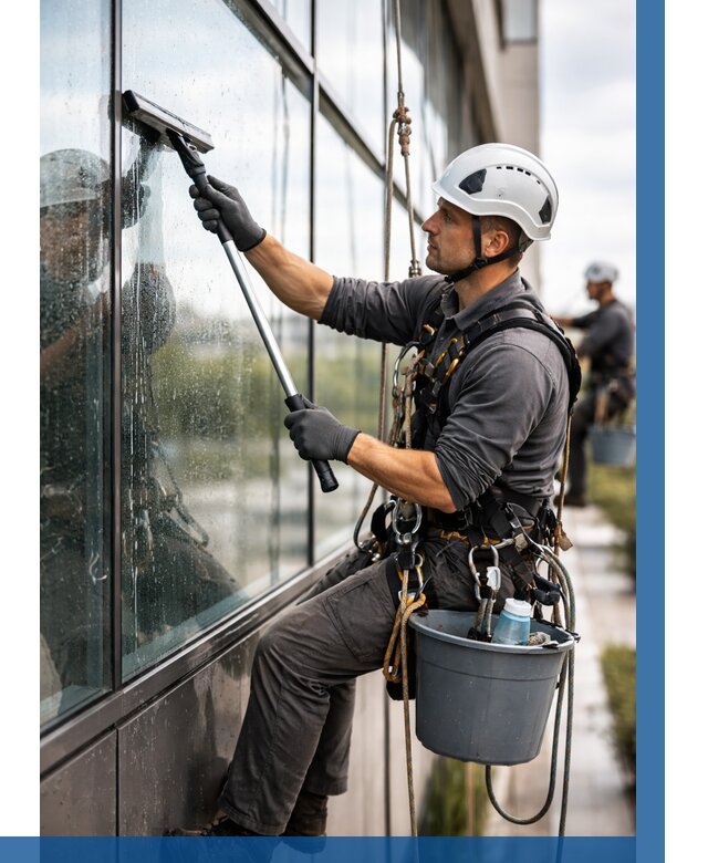 Мойка стеклянных фасадов в Вятских Поляне от 203 р. | ВЫСОТНИК-Втс