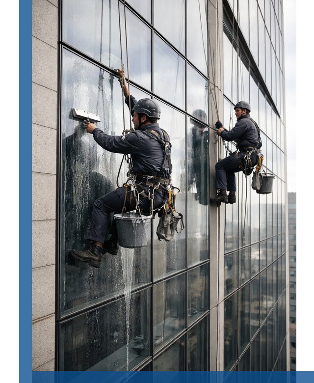 Профессиональная мойка стеклянных фасадов зданий в Вятских Поляне