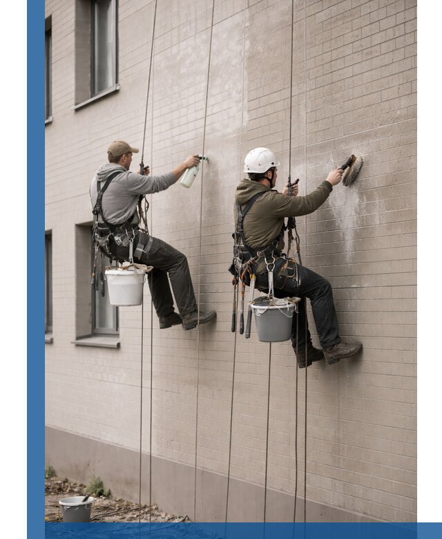 Удаление высолов с фасада зданий в Вятских Поляне без повреждений и следов