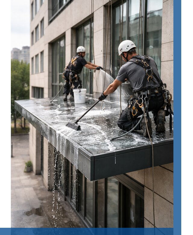 Мойка козырьков и навесов в Вятских Поляне от 3553 р. | ВЫСОТНИК-Втс