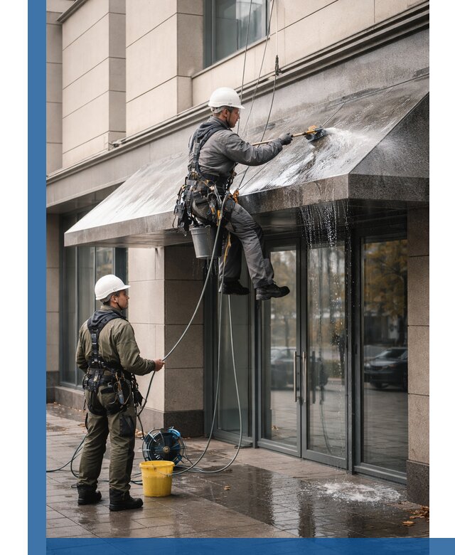 Профессиональная мойка козырьков и навесов в Вятских Поляне