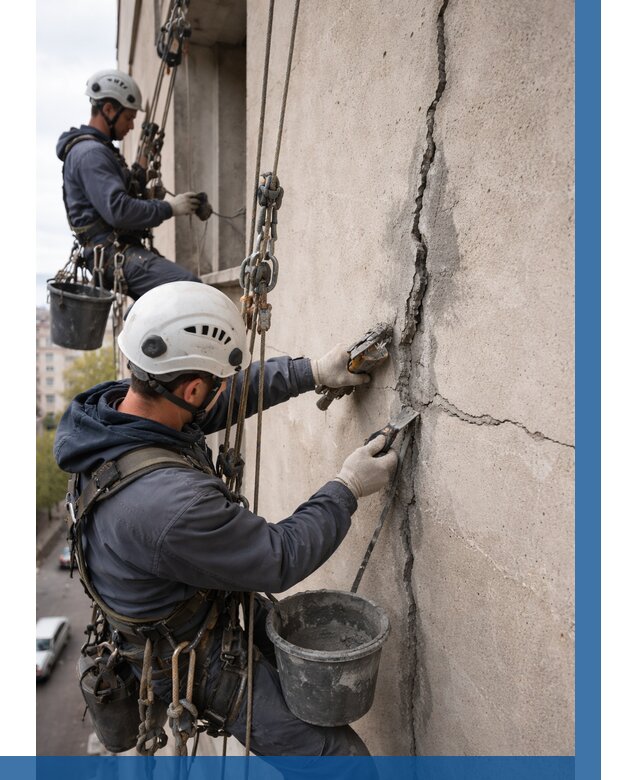 Заделка трещин на фасаде в Вятских Поляне от 914 р. | ВЫСОТНИК-Втс