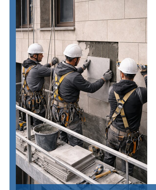 Ремонт облицовки фасада плиткой в Вятских Поляне с гарантией