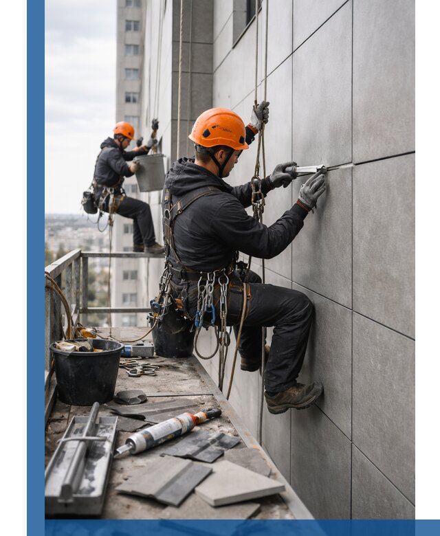 Профессиональный ремонт фасада из керамогранита в Вятских Поляне