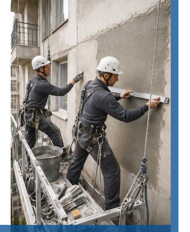 Штукатурка фасада на высоте в Вятских Поляне от 914 р. | ВЫСОТНИК-Втс