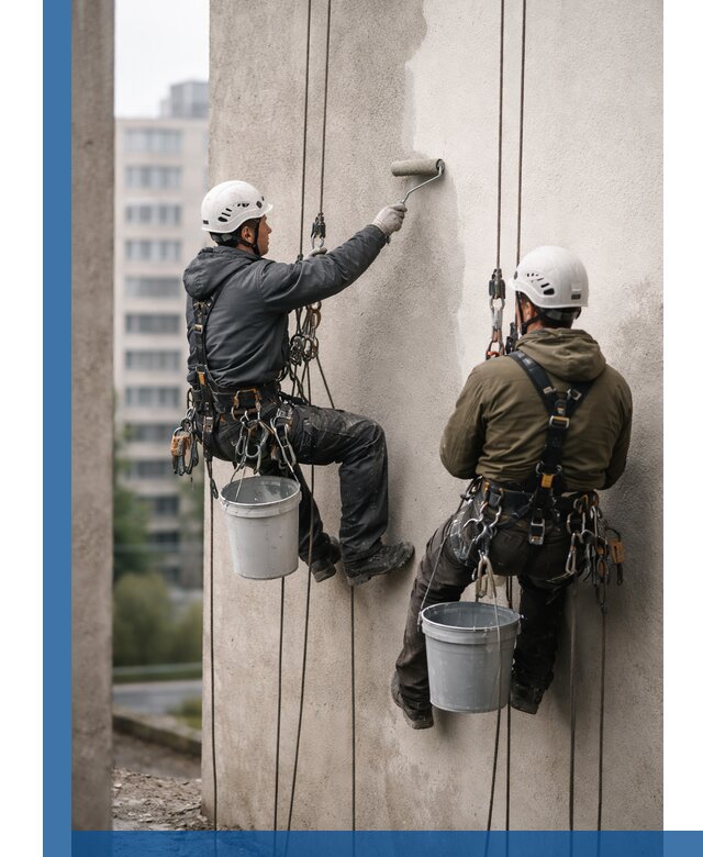 Покраска фасадов высотными альпинистами в Вятских Поляне с гарантией