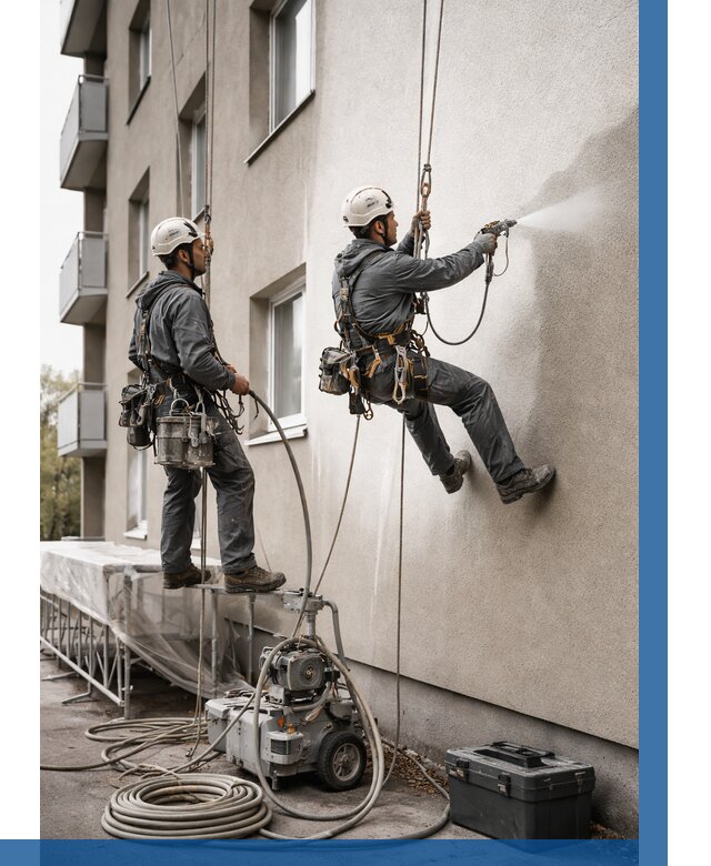 Безвоздушная покраска фасада в Вятских Поляне от 223 р/м² | ВЫСОТНИК-Втс