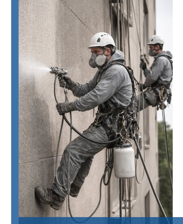 Безвоздушная покраска фасадов зданий в Вятских Поляне профессионально