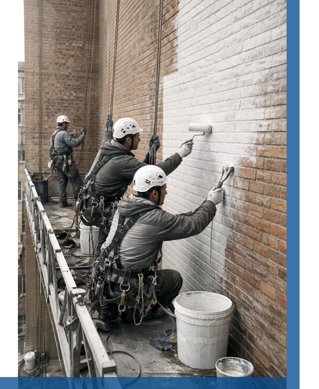 Покраска кирпичного фасада в Вятских Поляне от 355 р. | ВЫСОТНИК-Втс