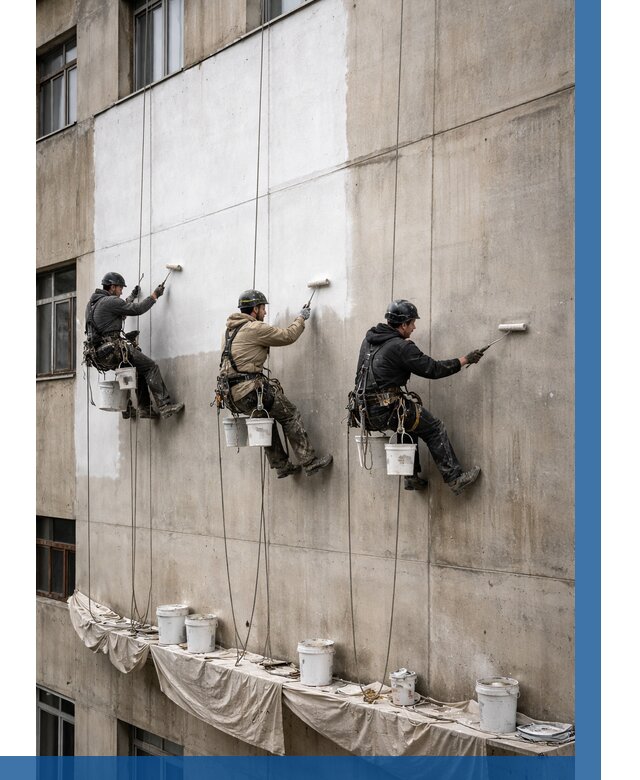 Покраска бетонного фасада в Вятских Поляне от 355 р за м2 | ВЫСОТНИК-Втс