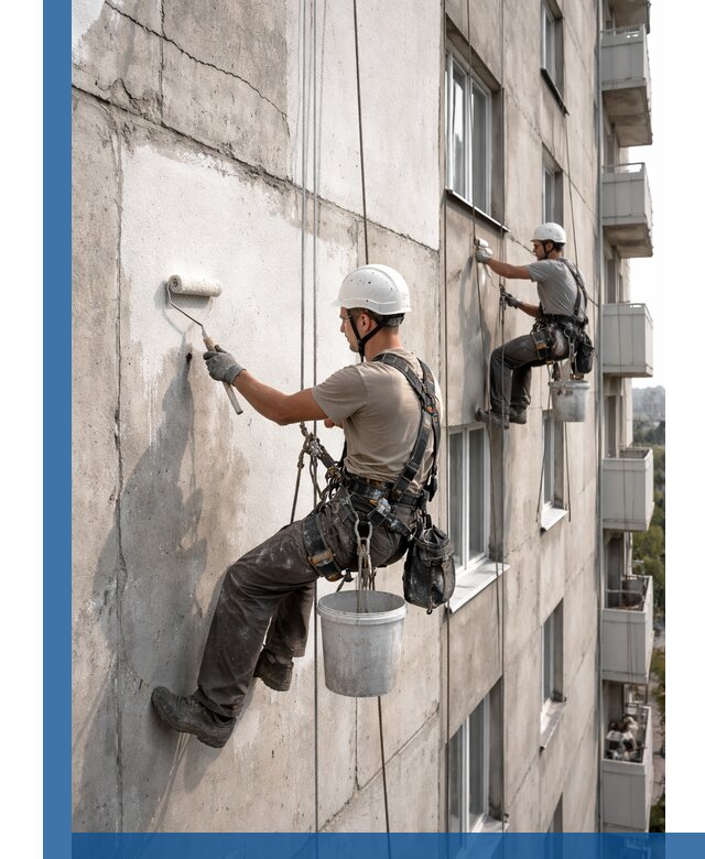 Покраска бетонного фасада в Вятских Поляне для жилых и промышленных объектов