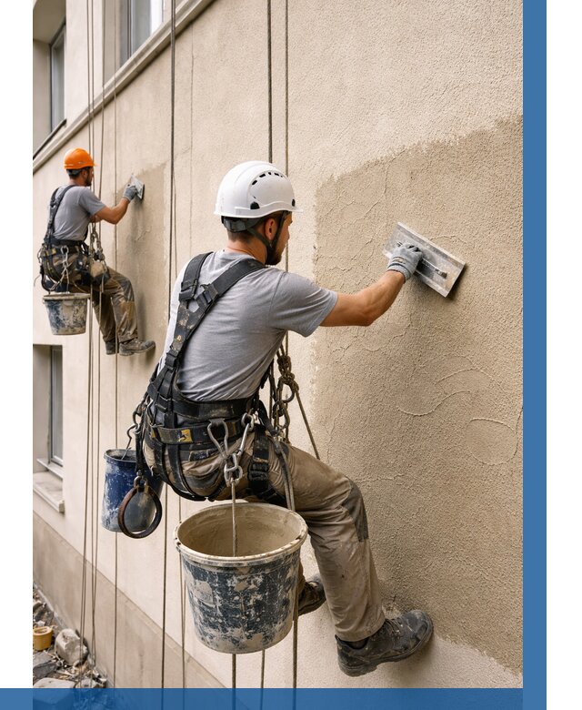 Декоративная штукатурка фасада в Вятских Поляне от 1218 р. | ВЫСОТНИК-Втс