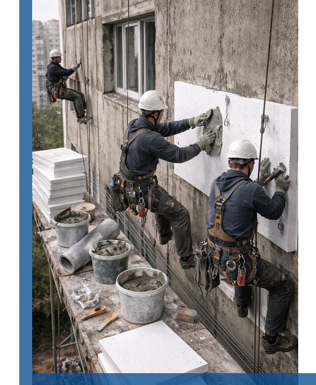 Утепление фасада пенополистиролом в Вятских Поляне под ключ