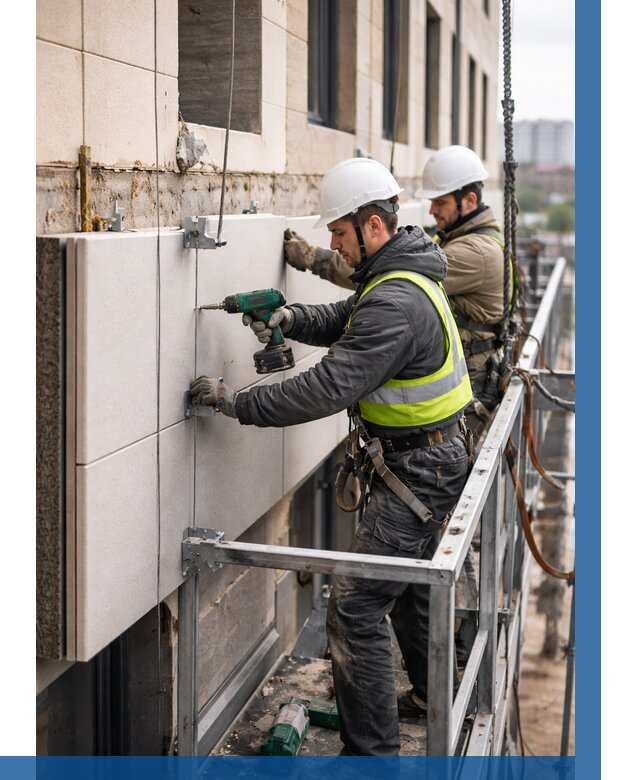 Монтаж фасадных термопанелей в Вятских Поляне от 1523 р. | ВЫСОТНИК-Втс