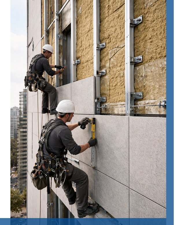 Монтаж вентилируемого фасада в Вятских Поляне от 3553 р. | ВЫСОТНИК-Втс