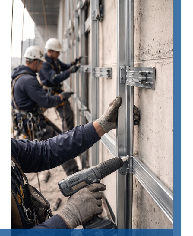 Монтаж подсистемы вентфасада в Вятских Поляне от 863 р. | ВЫСОТНИК-Втс