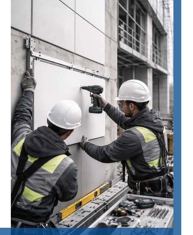 Монтаж композитных панелей фасада в Вятских Поляне от 2538 р. | ВЫСОТНИК-Втс