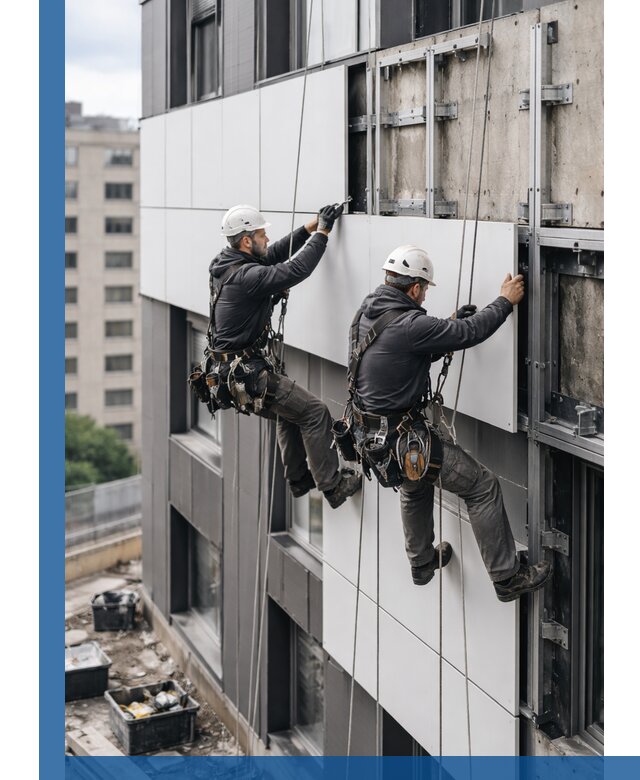 Монтаж композитных панелей фасада в Вятских Поляне под ключ