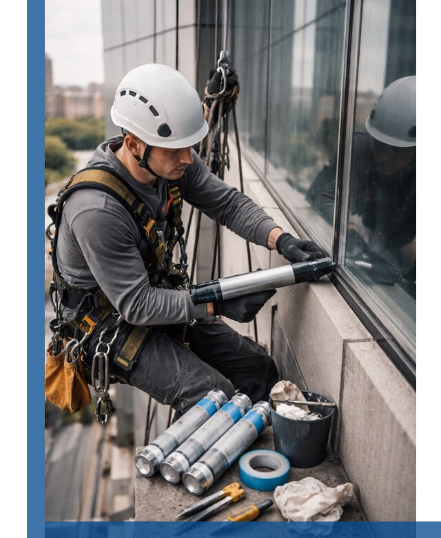 Герметизация стыков витража в Вятских Поляне для герметичных фасадов