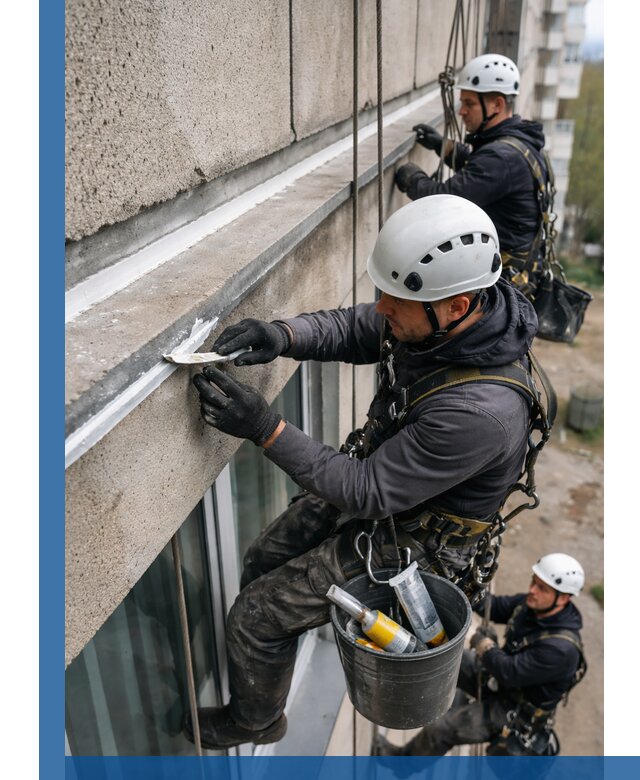 Герметизация примыкания балкона в Вятских Поляне под ключ с гарантией