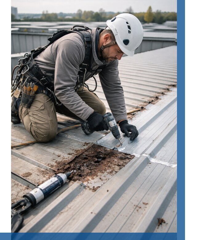 Ремонт профнастила на кровле в Вятских Поляне от 711 р. | ВЫСОТНИК-Втс