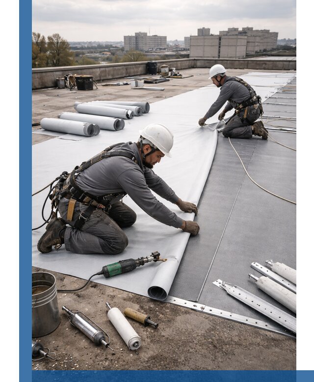 Монтаж мембранной кровли в Вятских Поляне для промышленных зданий