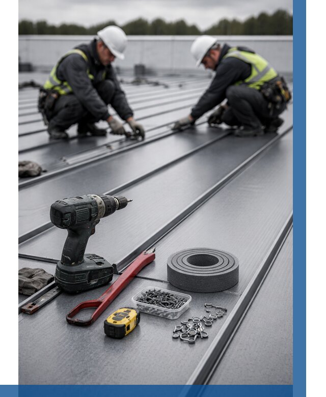 Монтаж фальцевой кровли в Вятских Поляне от 1827 р. | ВЫСОТНИК-Втс