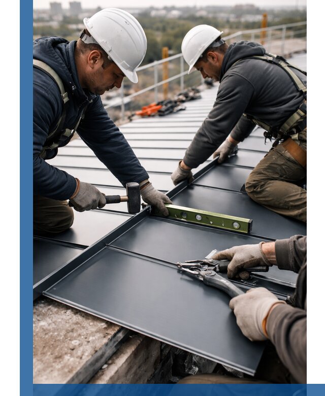 Монтаж фальцевой кровли в Вятских Поляне для промышленных зданий