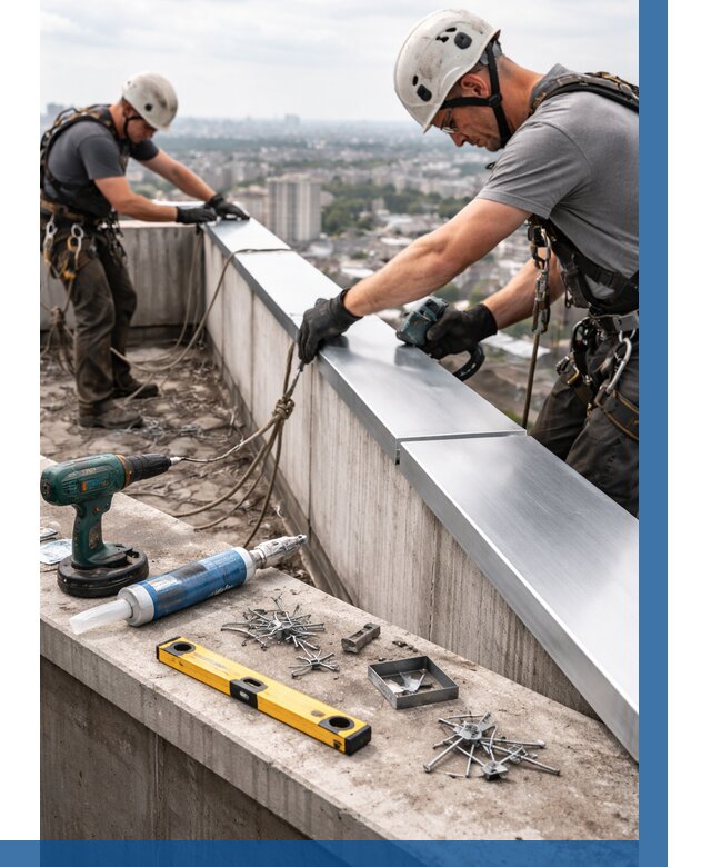 Монтаж парапетных крышек в Вятских Поляне от 812 р. | ВЫСОТНИК-Втс