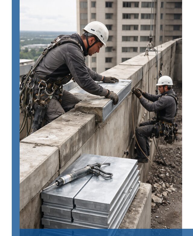 Замена парапетных крышек и установка новых в Вятских Поляне