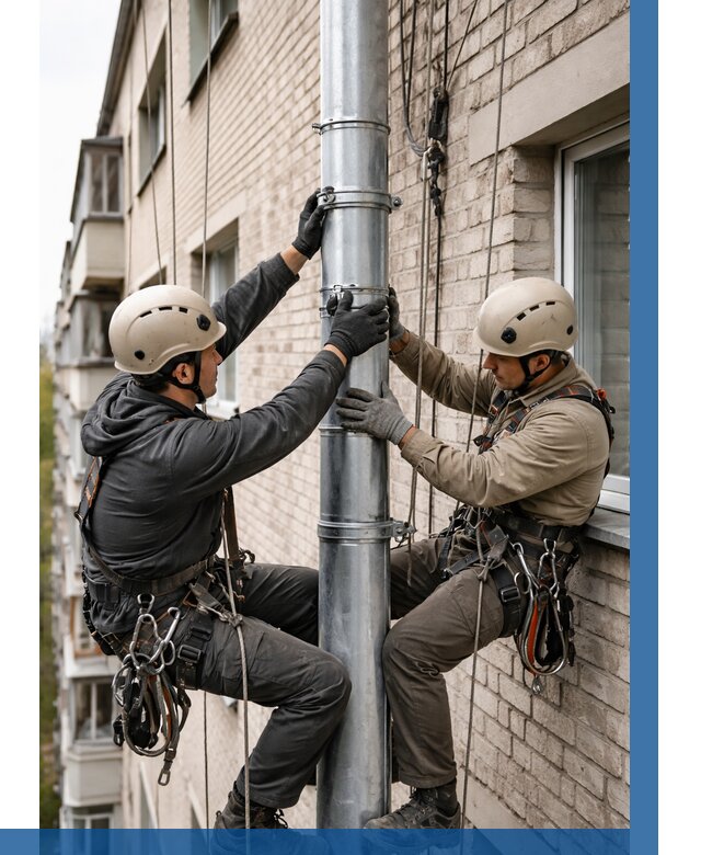 Замена водосточных труб в Вятских Поляне от 6598 р. | ВЫСОТНИК-Втс