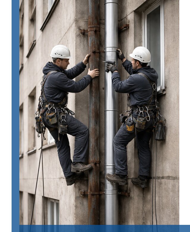 Замена водосточных труб в Вятских Поляне: монтаж и демонтаж под ключ