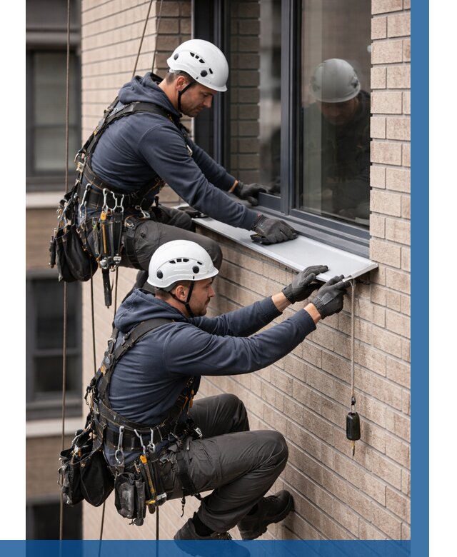 Монтаж оконных отливов под ключ в Вятских Поляне от 3553 р. | ВЫСОТНИК-Втс