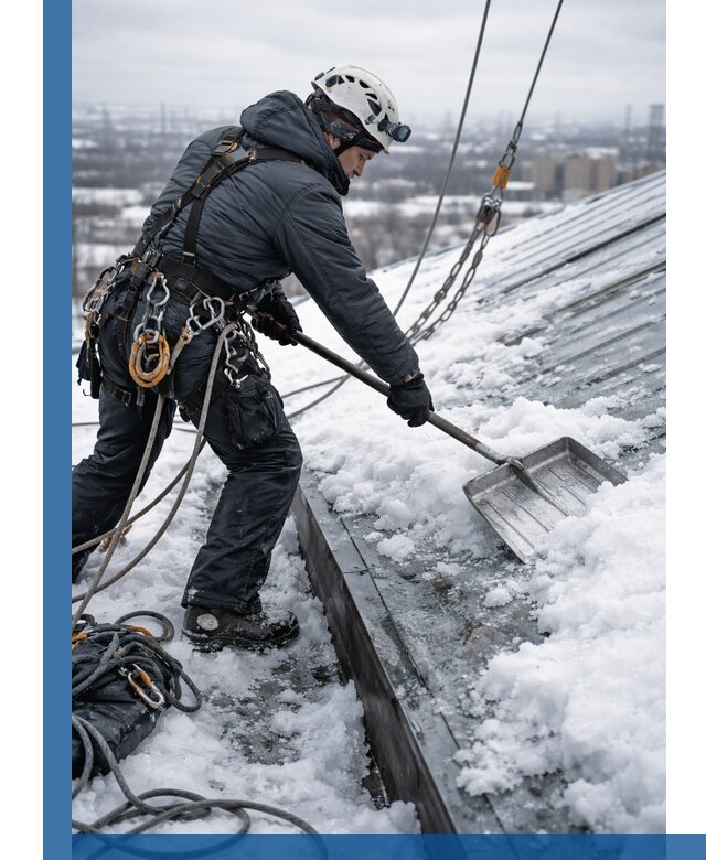 Профессиональная очистка кровли от снега и наледи в Вятских Поляне