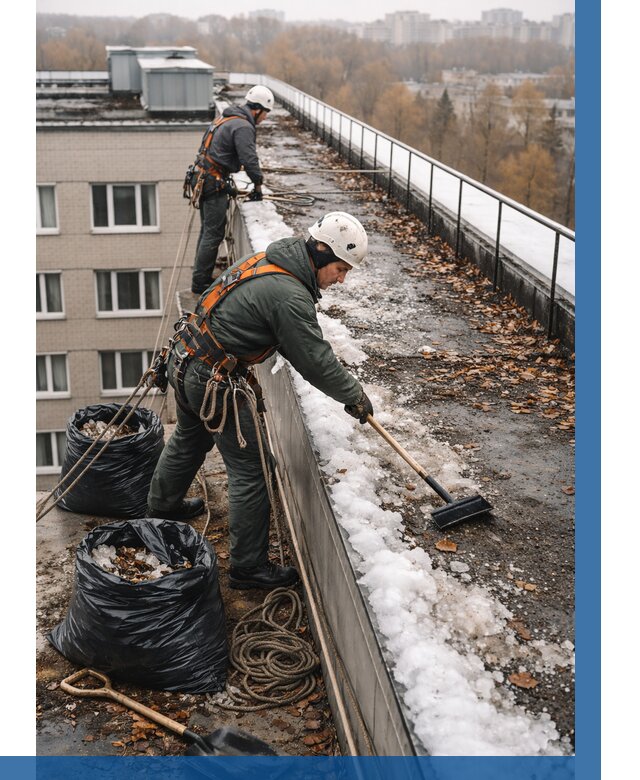 Очистка кровли по периметру в Вятских Поляне от 558 р. | ВЫСОТНИК-Втс