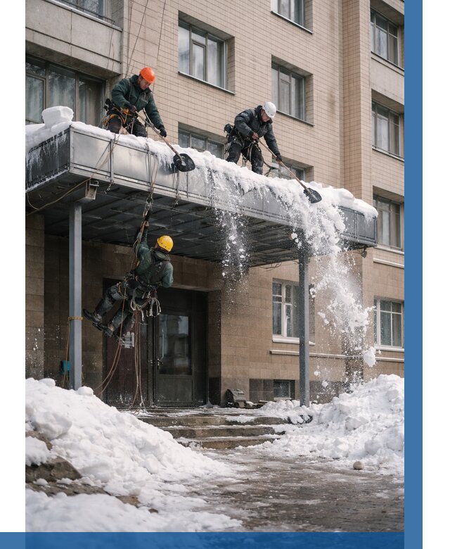 Очистка козырьков от снега в Вятских Поляне от 3553 р. | ВЫСОТНИК-Втс