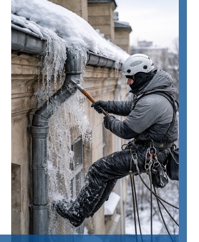 Очистка водостоков от льда в Вятских Поляне от 3553 р. | ВЫСОТНИК-Втс