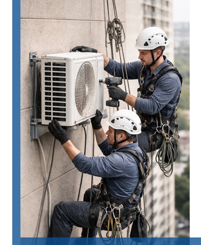 Монтаж внешнего блока кондиционера в Вятских Поляне установка и крепление