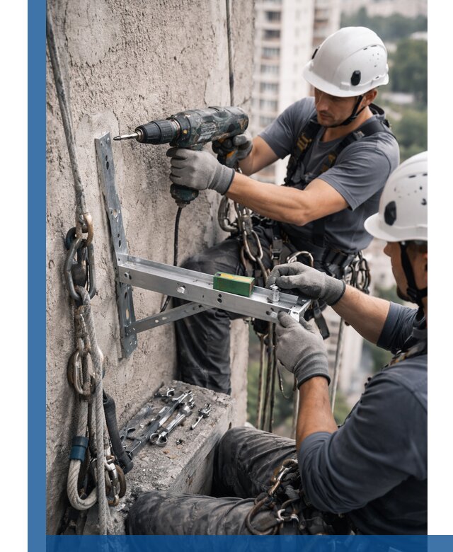 Установка кронштейнов кондиционера и крепежа в Вятских Поляне