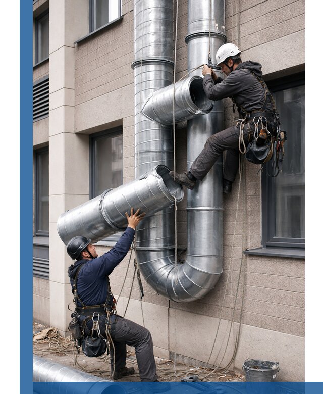 Монтаж фасадных воздуховодов в Вятских Поляне с герметизацией и крепежом