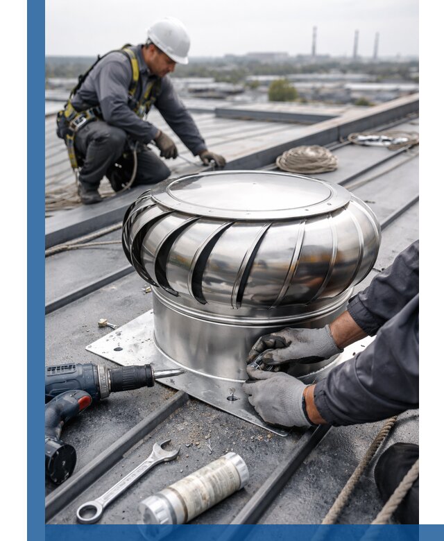 Установка дефлекторов на кровле в Вятских Поляне профессионально