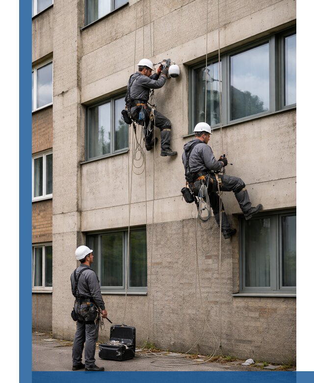Монтаж фасадных камер видеонаблюдения в Вятских Поляне под ключ