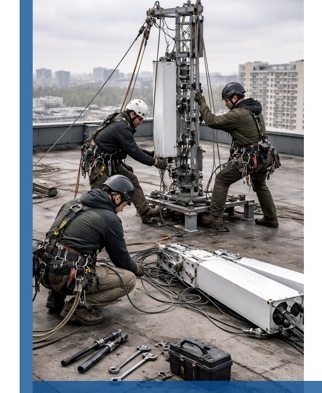 Демонтаж антенн на крыше зданий в Вятских Поляне с гарантией