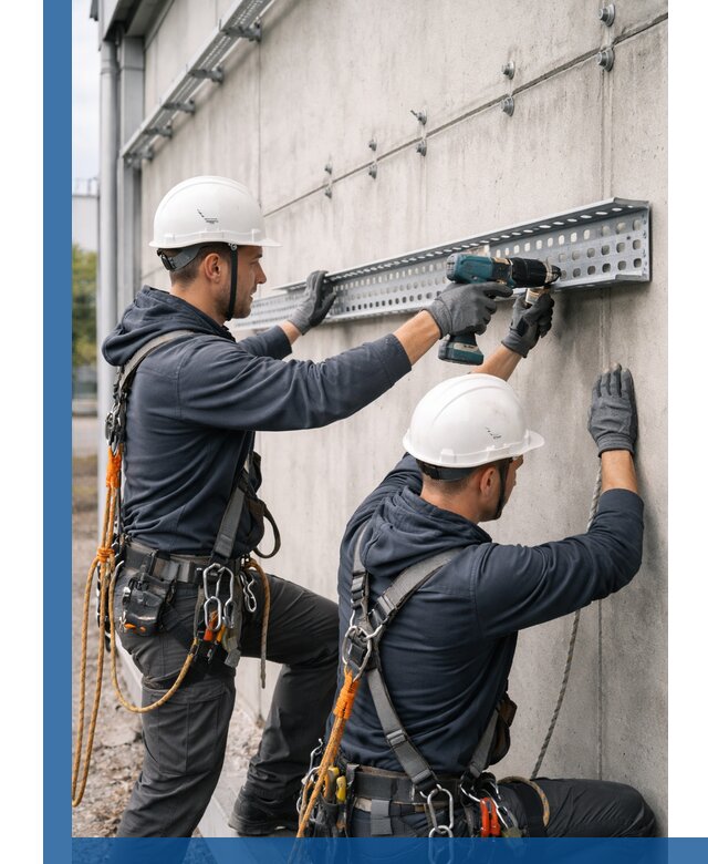 Монтаж кабельных лотков на фасаде зданий в Вятских Поляне с гарантией