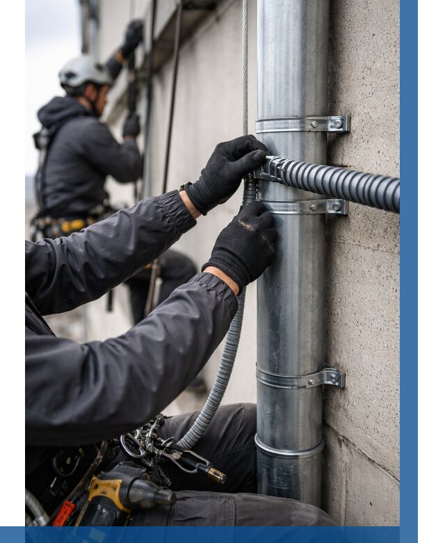 Монтаж гофры для кабеля в Вятских Поляне от 305 р. | ВЫСОТНИК-Втс