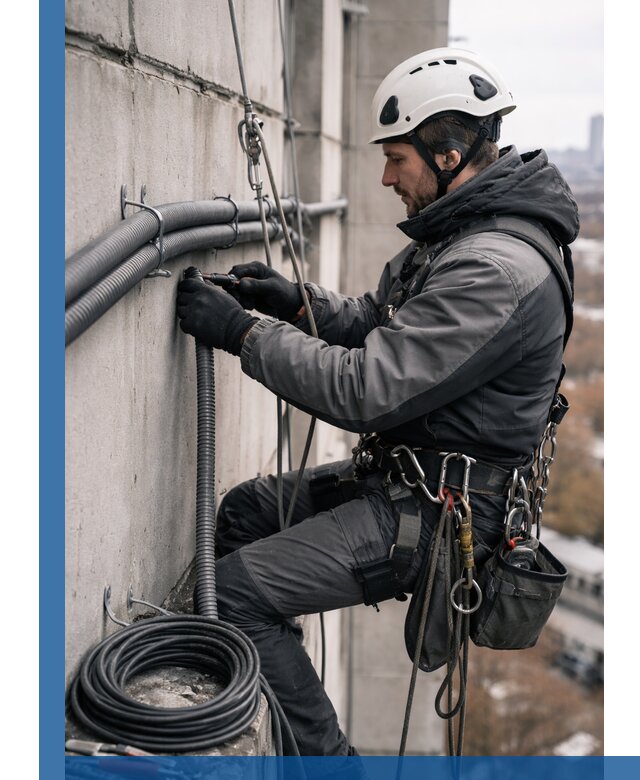 Профессиональный монтаж гофры для кабеля в Вятских Поляне с гарантией